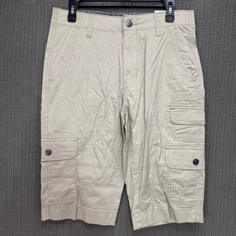 George Mens Size 30 Below The Knee Bowery Cargo Shorts Comfort Waist & Stretch - Picture 1 of 9